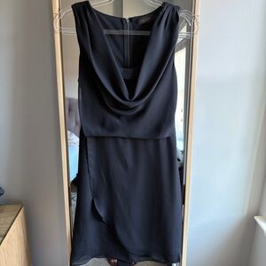 The Limited Black Cowl Neck Exposed Zipper Dress